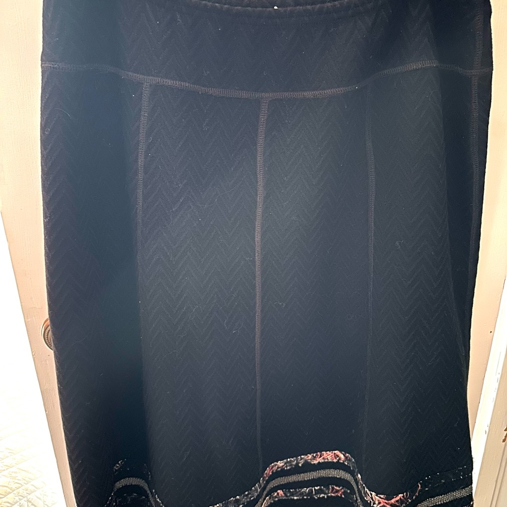 Vintage Black Canvasbacks Boho skirt, size Large